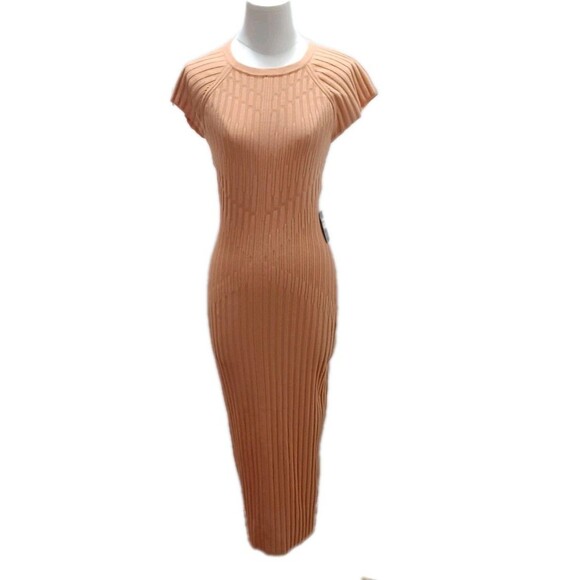 Express Ribbed Knit Midi Sweater  Dress Medium Open Twist Back Feminine - Picture 3 of 7